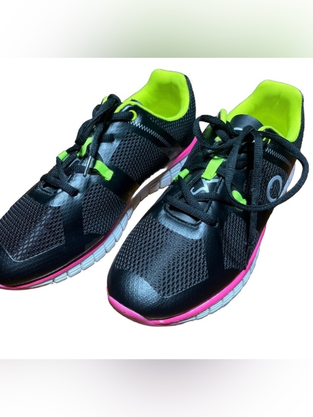 Women’s Black Athletic comfortable Running Shoes with bold statement Neon Accent